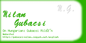 milan gubacsi business card